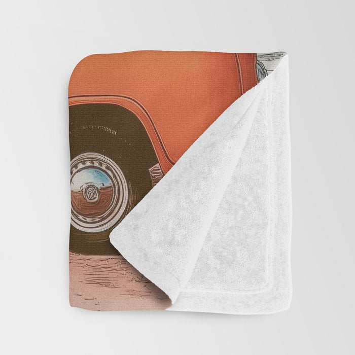 Surf Van I - Vintage Coastal Adventure Print Throw Blanket Gallery Image 3