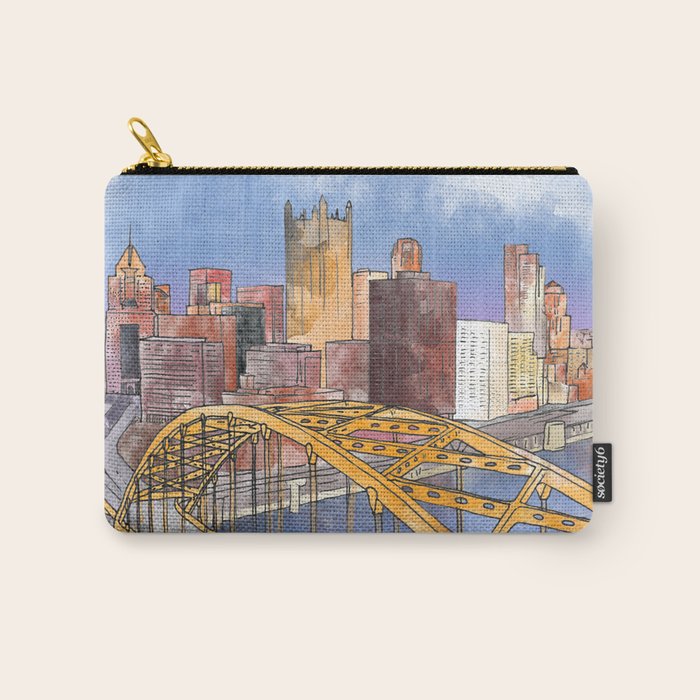 Pittsburgh Fort Pitt and Downtown Carry All Pouch Gallery Image 1