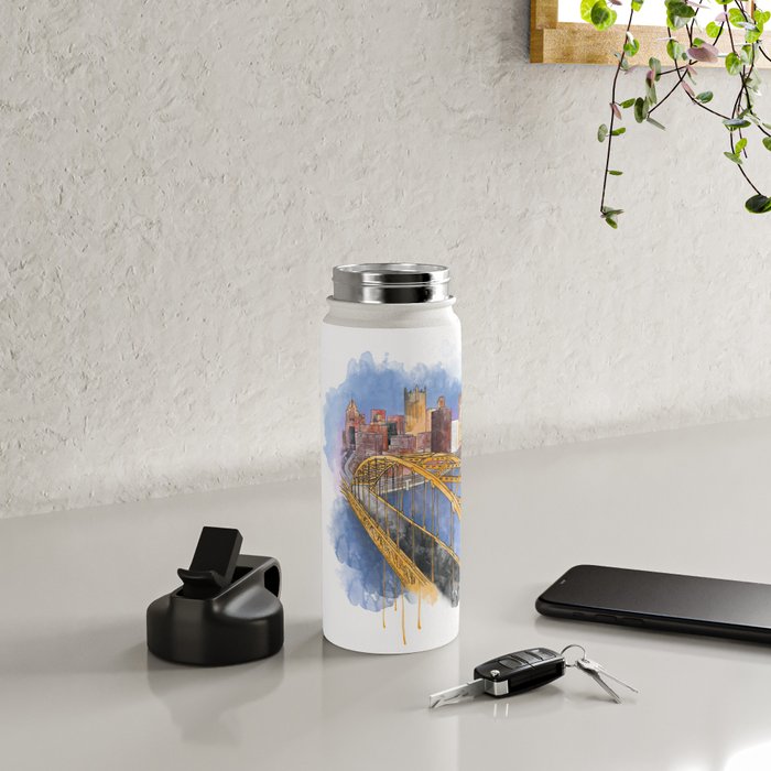 Pittsburgh Fort Pitt and Downtown Water Bottle Gallery Image 4