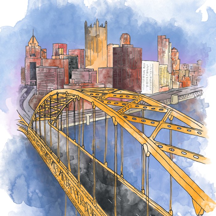 Pittsburgh Fort Pitt and Downtown Coffee Mug Gallery Image 2