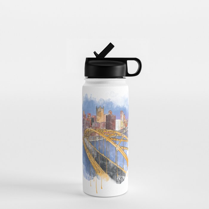 Pittsburgh Fort Pitt and Downtown Water Bottle Gallery Image 1