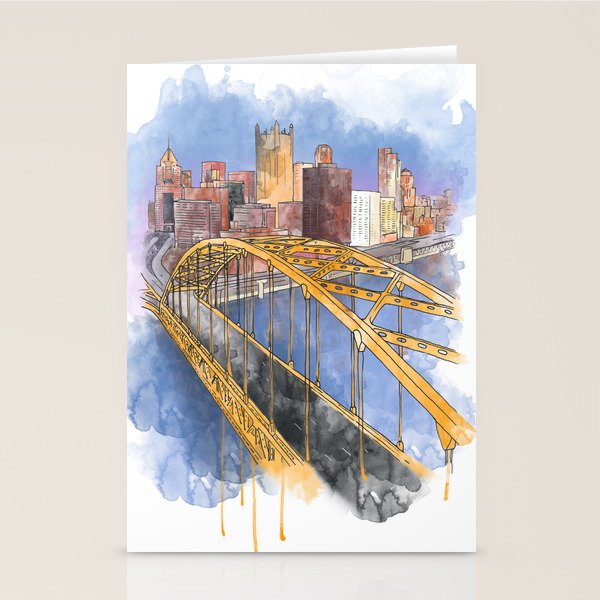 Pittsburgh Fort Pitt and Downtown Stationery Card Gallery Image 1