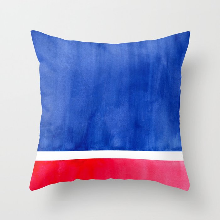 Rothko Abstract Mid Century Modern Minimalist Colorful Simple Nautical Red Blue Throw Pillow Gallery Image 1