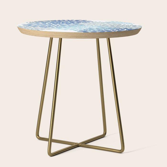 Festive, Floral Pattern, Blue and Gray, Floral Prints Side Table Gallery Image 1