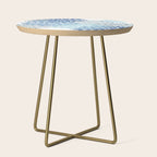 Festive, Floral Pattern, Blue and Gray, Floral Prints Side Table Gallery Image 1