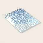 Festive, Floral Pattern, Blue and Gray, Floral Prints Notebook Gallery Image 3