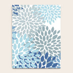 Festive, Floral Pattern, Blue and Gray, Floral Prints Notebook Gallery Image 4