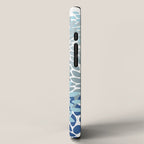 Festive, Floral Pattern, Blue and Gray, Floral Prints iPhone Case Gallery Image 2