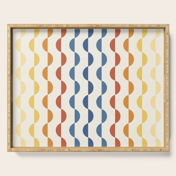 Gwynne Pattern Retro Shapes - Colorful 70's Serving Tray Gallery Image 1