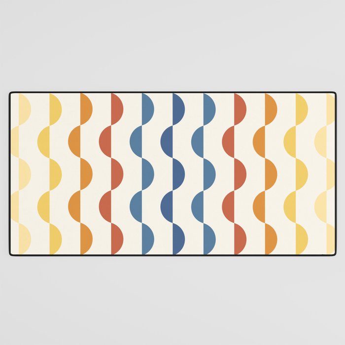 Gwynne Pattern Retro Shapes - Colorful 70's Desk Mat Gallery Image 3