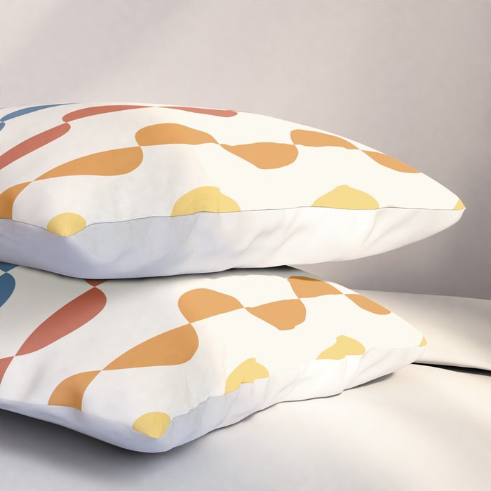 Gwynne Pattern Retro Shapes - Colorful 70's Pillow Sham Gallery Image 3