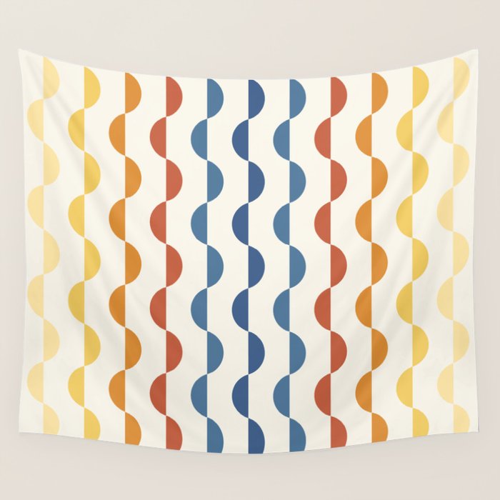 Gwynne Pattern Retro Shapes - Colorful 70's Wall Tapestry Gallery Image 4
