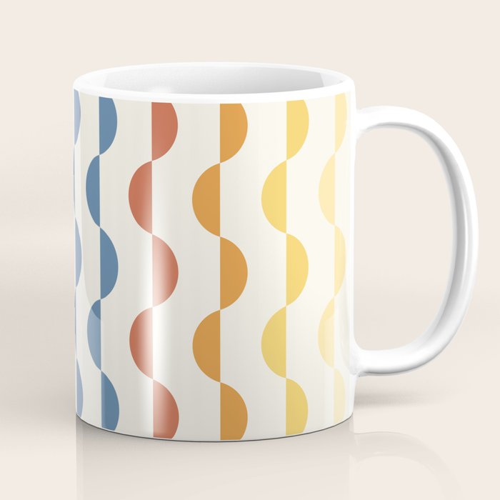 Gwynne Pattern Retro Shapes - Colorful 70's Coffee Mug Gallery Image 1