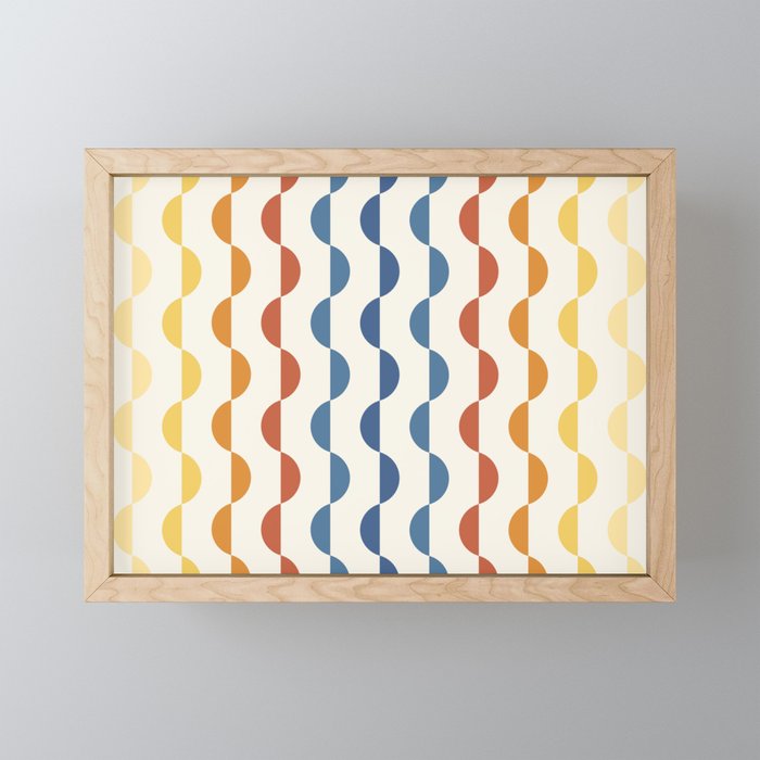 Gwynne Pattern Retro Shapes - Colorful 70's Mini Art Print Gallery Image 1