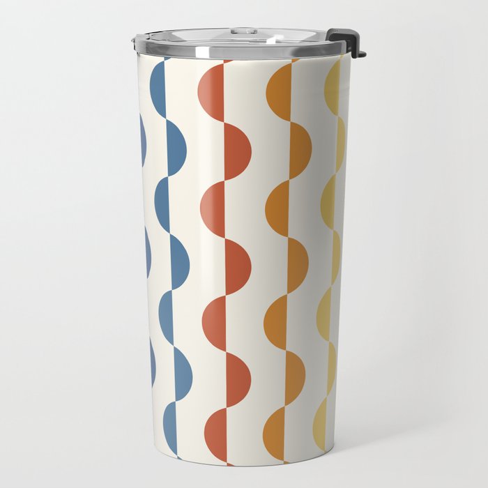 Gwynne Pattern Retro Shapes - Colorful 70's Travel Mug Gallery Image 2