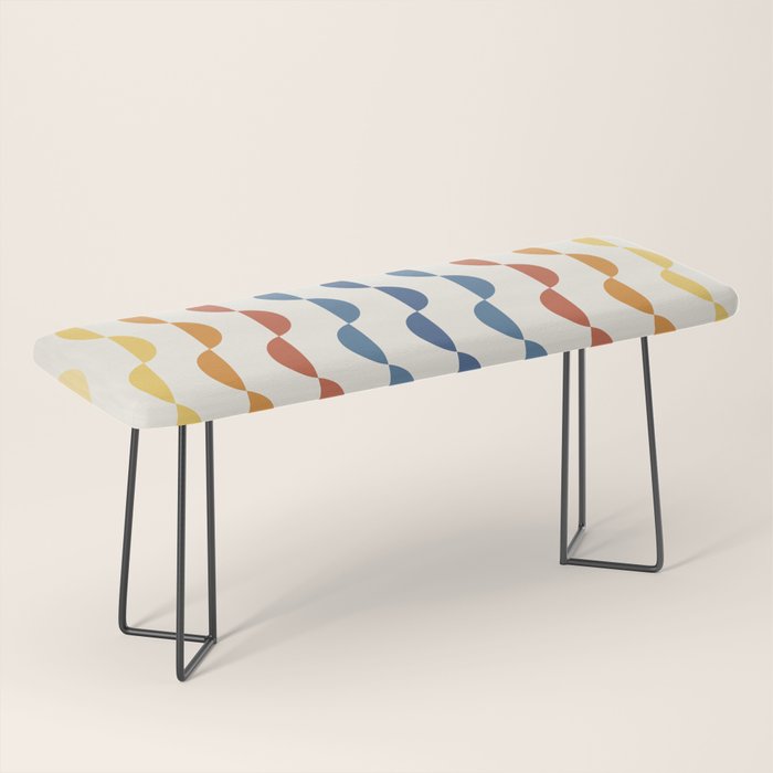 Gwynne Pattern Retro Shapes - Colorful 70's Bench Gallery Image 1