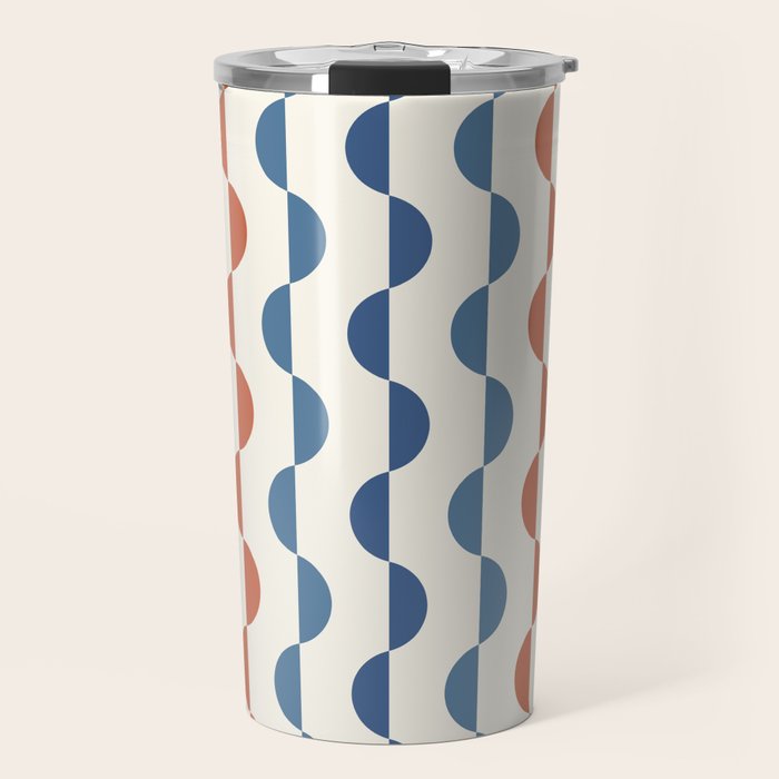 Gwynne Pattern Retro Shapes - Colorful 70's Travel Mug Gallery Image 1