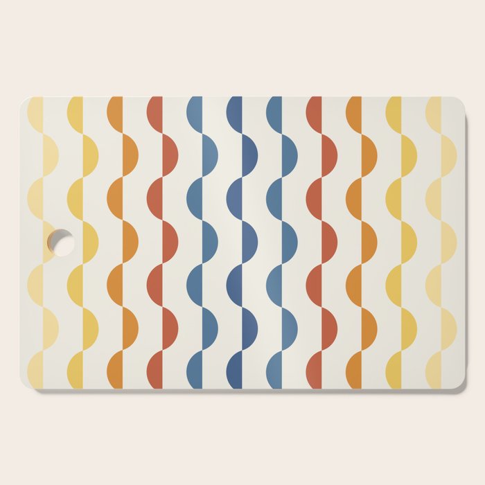 Gwynne Pattern Retro Shapes - Colorful 70's Cutting Board Gallery Image 1