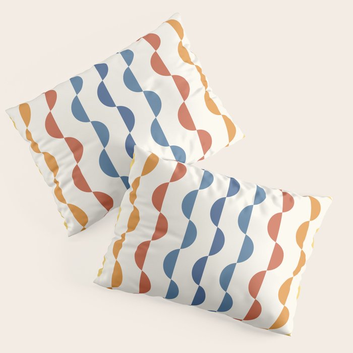 Gwynne Pattern Retro Shapes - Colorful 70's Pillow Sham Gallery Image 3
