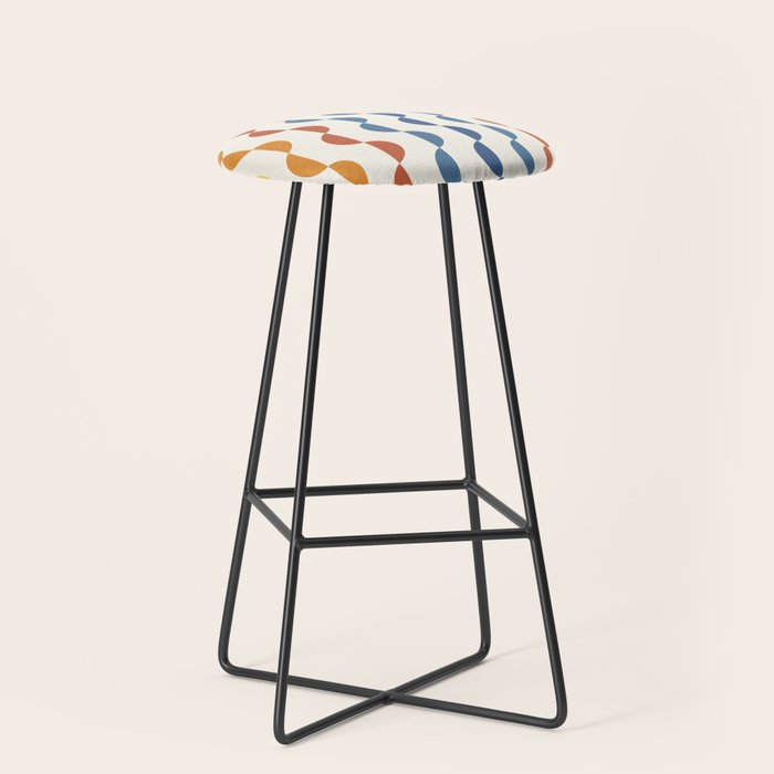Gwynne Pattern Retro Shapes - Colorful 70's Stool Gallery Image 1