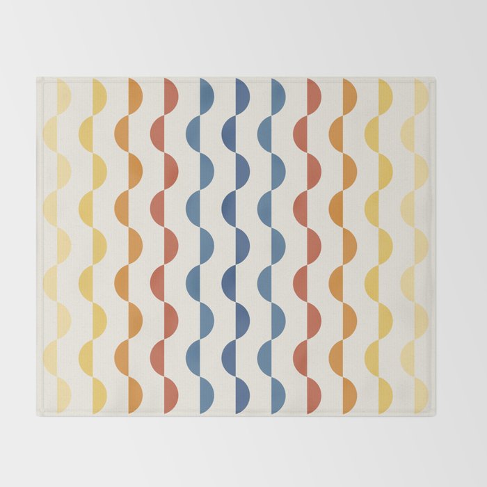 Gwynne Pattern Retro Shapes - Colorful 70's Throw Blanket Gallery Image 2