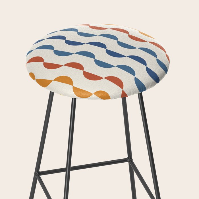 Gwynne Pattern Retro Shapes - Colorful 70's Stool Gallery Image 2
