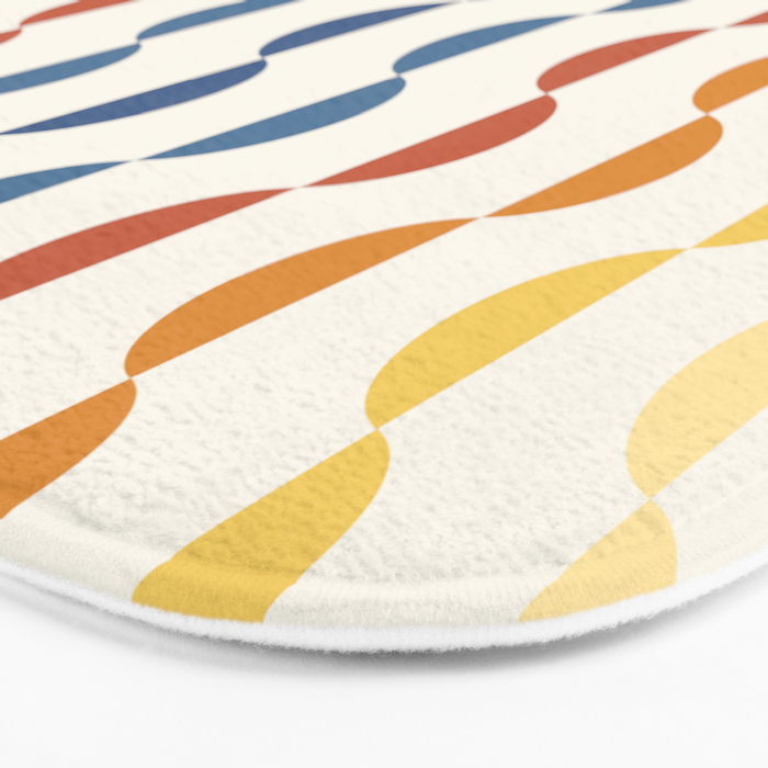 Gwynne Pattern Retro Shapes - Colorful 70's Bath Mat Gallery Image 3