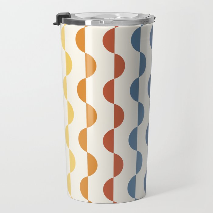 Gwynne Pattern Retro Shapes - Colorful 70's Travel Mug Gallery Image 3