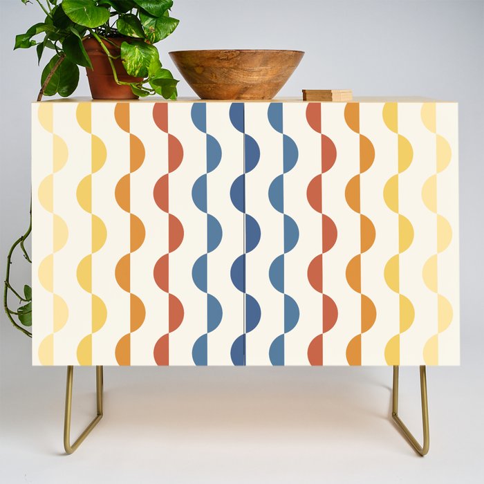 Gwynne Pattern Retro Shapes - Colorful 70's Credenza Gallery Image 1
