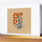 Retro flowerpot with stripe  Wall Mural Gallery Image 2