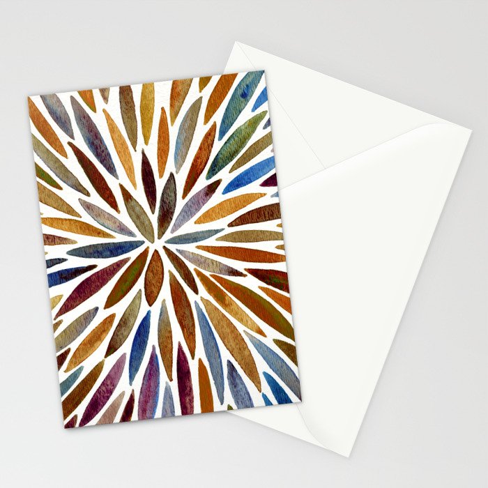 Watercolor Burst - Retro Palette Stationery Card Gallery Image 2