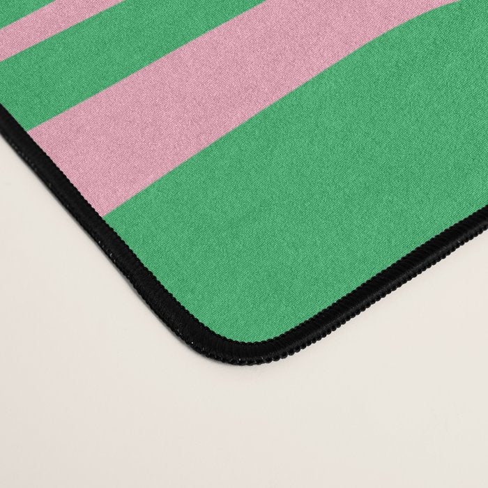 Mid Century Modern Piquet Abstract Multi Geo Pattern in Spring Green and Pink Desk Mat Gallery Image 4
