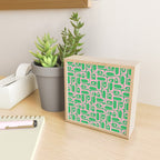 Mid Century Modern Piquet Abstract Multi Geo Pattern in Spring Green and Pink Mini Art Print Gallery Image 2