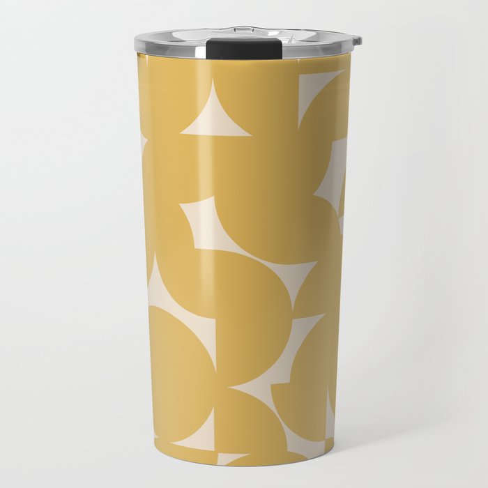 Contemporary Geometric Shapes - Orange Travel Mug Gallery Image 1