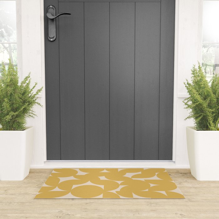 Contemporary Geometric Shapes - Orange Welcome Mat Gallery Image 3