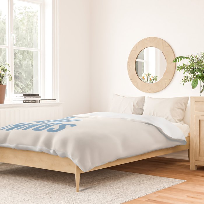 You Can Do Hard Things Cream & Blue Duvet Cover Gallery Image 2