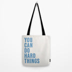 You Can Do Hard Things Cream & Blue Tote Bag Gallery Image 2