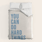 You Can Do Hard Things Cream & Blue Duvet Cover Gallery Image 6