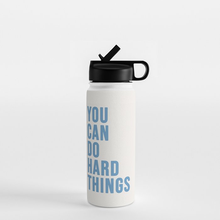 You Can Do Hard Things Cream & Blue Water Bottle Gallery Image 1