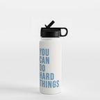 You Can Do Hard Things Cream & Blue Water Bottle Gallery Image 1