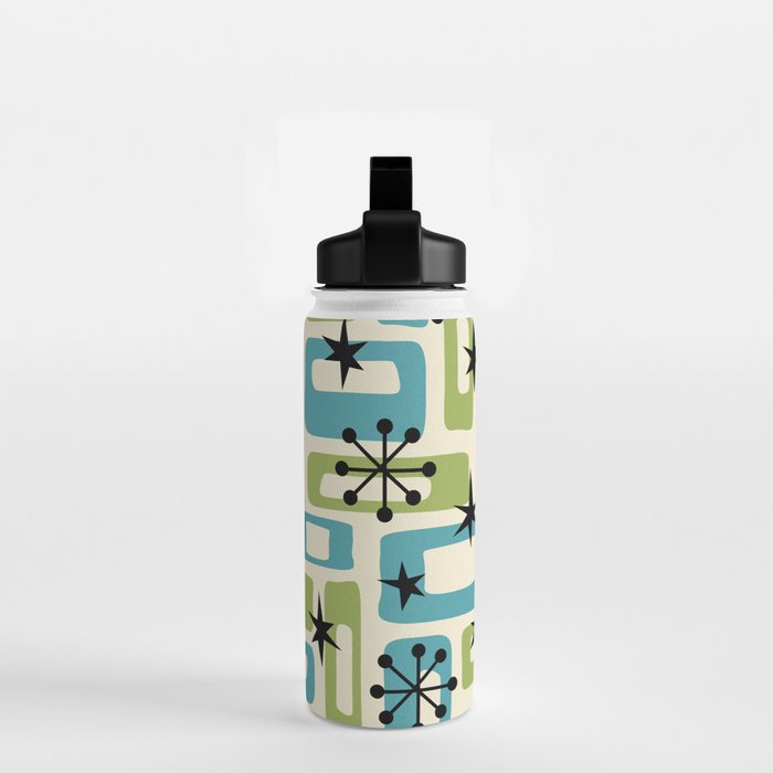 Mid Century Modern Atomic Age Decoration 644 Googie Blue and Green Water Bottle Gallery Image 2