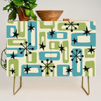 Mid Century Modern Atomic Age Decoration 644 Googie Blue and Green Credenza Gallery Image 1