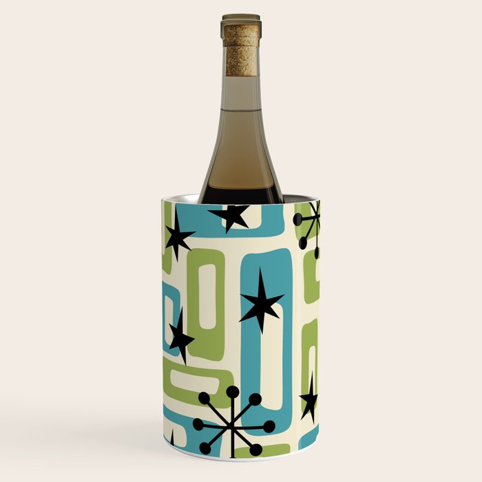 Mid Century Modern Atomic Age Decoration 644 Googie Blue and Green Wine Chiller Gallery Image 2