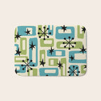 Mid Century Modern Atomic Age Decoration 644 Googie Blue and Green Bath Mat Gallery Image 1