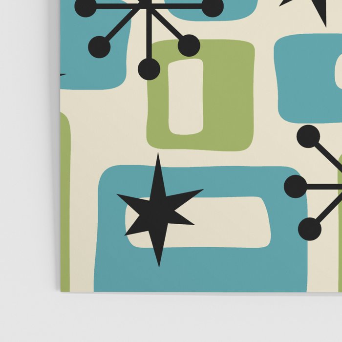 Mid Century Modern Atomic Age Decoration 644 Googie Blue and Green Poster Gallery Image 3