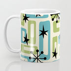 Mid Century Modern Atomic Age Decoration 644 Googie Blue and Green Coffee Mug Gallery Image 3