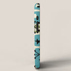 Mid Century Modern Atomic Age Decoration 644 Googie Blue and Green iPhone Case Gallery Image 2
