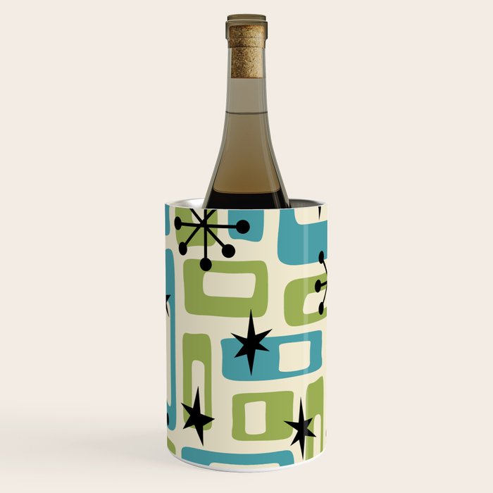 Mid Century Modern Atomic Age Decoration 644 Googie Blue and Green Wine Chiller Gallery Image 1