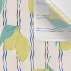 Lemons with Wavy Stripe Wall Tapestry Gallery Image 3