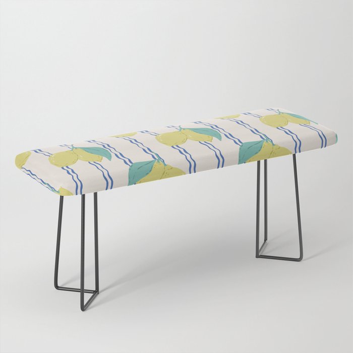 Lemons with Wavy Stripe Bench Gallery Image 1